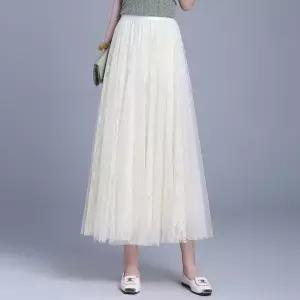 여사친 치마 망사 롱 춘추 A라인 레이스 쉬폰 슬림핏 원픽3