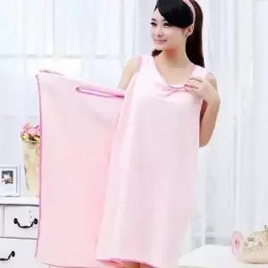 핑크 샤워 원피스형 가운