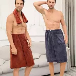 남성 샤워후 수영장 바닷가 흡수력 좋은 스커트 가운