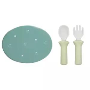 블루마마 캐릭터 식판 뚜껑 간식 유아 스푼포크 세트  BNA