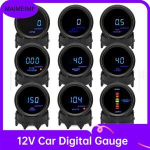 12V 자동차 디지털 게이지, 자동차 경주용 타코미터, 부스트 게이지, PSI/BAR 전압계, 수온/오일 온도 게이지, 오일 압력 게이지