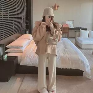 분홍 하프 모직 추동 점퍼 여성패션 코트 후드 풍 러블리 케이프 야구 솔리드 DL4