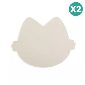 블루마마 유아식기 실리콘 간식 플레이트 크림 X2 BNA