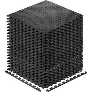 월사이 운동 매트 퍼즐 폼 체육관 바닥재 커버 20 SQ.FT 연동 매트, EVA 바닥 타일 포함 가정용 장비 운동용 (블랙 20개)