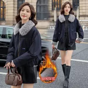 겨울 코트 여성패션 자켓 털가죽 스웨이드 빅 터틀넥 모피 일체형 무스탕 DL4