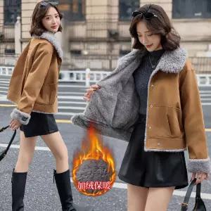 겨울 코트 여성패션 자켓 털가죽 스웨이드 빅 터틀넥 모피 일체형 무스탕 DL4