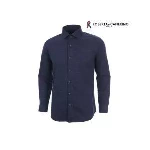 [Roberta di Camerino] RM44519 스판 프린트 슬림핏 네이비 셔츠_P409408885
