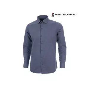 [Roberta di Camerino] RM44512 스판 프린트 슬림핏 블루 긴소매 남방_P409408875