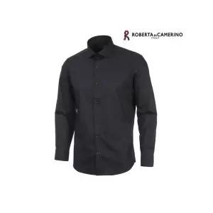[Roberta di Camerino] RR03579 모달 스판 솔리드 슬림핏 블랙 셔츠_P409408922