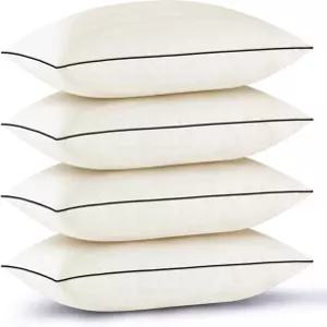 GOHOME 베개 표준 사이즈 4종 세트 - 수면용 침대 4팩 옆구리 및 허리 수면자를 위한 프리미엄 소프트 다운