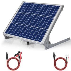 SUNER POWER 12V 50W 태양광 배터리 충전기 유지보수기, 내장형 울트라스마트 MPPT 컨트롤러, 조절 가능한 마운트 브래킷, SLA Deey Cycle AGM Poilse4 배터리용 방수 50와트 패널 키트