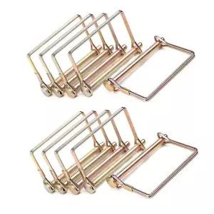 트레일러 커플러 핀 10개 직경 1/4인치 길이 4인치 튼튼한 PTO 샤프트 잠금 세트 히치 잔디 깎는 기계 퀵