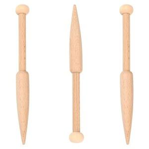 GORYCRAFT 나무 보빈 스틱 뜨개질 바늘 싱글 헤드 직조 기계 도구 DIY 울 스웨터 태피스트리 러그 스카프 제작 공예 용품 비치 셔틀 크로셰 후크