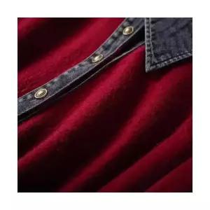 여성 무지데님 셔츠 카라 데님 니트 카디건 봄 가을 아우터 상의 양털 DUCHI3