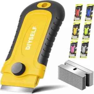 DIYSelf 면도날 스크레이퍼 15개 포함 1팩 도구 주방 유리 창문 스토브 상단 페인트 쿡탑