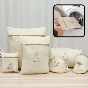 무형광 TZX986D7 이중세탁망 6종세트 속옷세탁망 옷보호세탁망