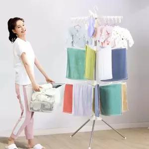 빨래건조대 IIR031I2 대형 스탠딩 접이식 양말 수건 3단
