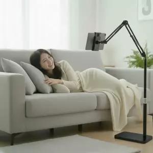 P77 스탠드 휴대폰 거치대 태블릿 아이패드 침대 책상 소파 홀더 탑뷰 수직 촬영 높이각도 조절