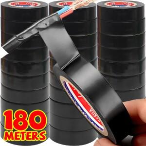 1806m 검정색 PVC 전기 절연 테이프 고온 방수 자체 접착 산업용 케이블 와이어 하네스 불연성