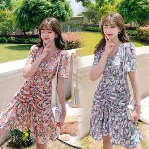 (스타일하우스)원피스 OPS 빈티지 플라워 주름