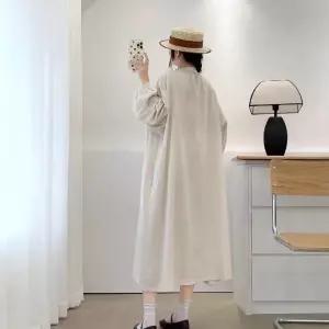 원피스 긴팔 롱스커트 쉬폰 풀오버 여자원피스 칼라 원템1