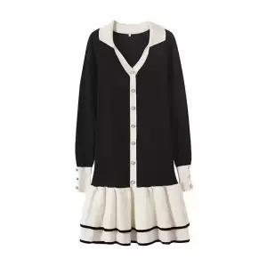 니트 원피스 진주 여자원피스 쉬폰 끈 원템1