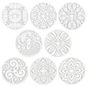 베네크레이트 8PCS 아크릴 방적 제어 도구, 2.2인치 평평한 원형 소용돌이 드롭 스핀들 키트, 로빙 펠팅, 크로셰 및 일반 공예품, 구멍: 5mm 2.5mm 8mm