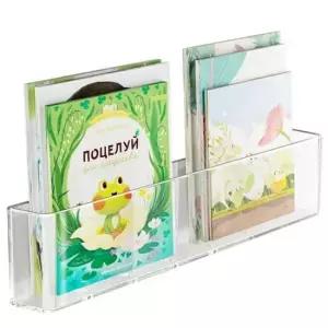 [생활] 아크릴 벽걸이 책꽂이 진열대 투명 잡지 수납 벽선반