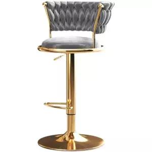 등받이 바의자 벨벳 도금다리 홈바체어 빠의자 고형 카페