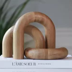 제품 고도 나무 아치 장식 세트 3 - 커피 테이블 책장 현관을 위한 선반 에스테틱 아카시아 우드 재팬디 홈