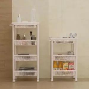 [생활] 원룸바퀴선반 간편조립 높은하중력 간식진열대 손잡이 4단