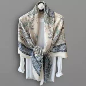 [신상오픈런]여성용 에스닉 플라워 프린트 린넨 숄어깨스카프 (41316380)