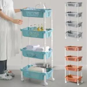 [생활] 4단 틈새 수납선반 주방 카트 트롤리 이동식