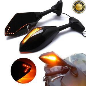 혼다 CBR125R 2004-2007 용 방향 지시등이있는 레이싱 백미러