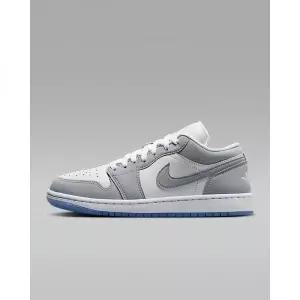 에어 조던 1 로우 여성 신발 - 화이트/알루미늄/울프 그레이 - DC0774-105