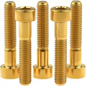 와니파 티타늄 Ti M6x35mm 블랙 볼트 앨런 헤드 자전거 헤드셋 나사 팩 5개