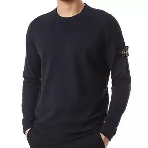 8015502B0 A0020/ 스토키네트 스티치 네이비 레귤러 핏 크루넥 니트