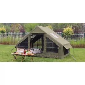 에어텐트 카키 밀리터리 팽창식 면텐트 에어 글램핑