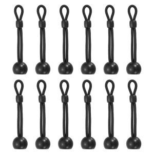 uxcell 12Pcs 4인치 번지 타이 다운, 선쉐이드 다운 스트랩 교체 부품, 외부 롤러 쉐이드용 범용 탄성 로프, 실외 실내 블라인드, 블랙