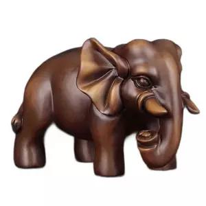 코끼리 나무조각상 장식품 동물 조각상 개업 인테리어 책상