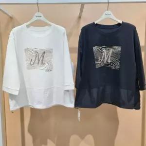 라티움 HC34 신축성좋고품넓은밑단셔츠배색루즈핏7부여성티셔츠  T2621ts13