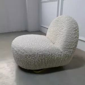 라이트 럭셔리 화이트 꼬불이 북유럽 구름소파 뽀글이 1인 의자 커버 카페