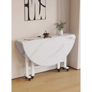 접이식 원형 식탁 이동식 1m 가정용 다기능 바퀴 보조 밥상 중식당 모던 협탁 슬라이딩