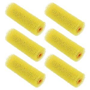 uxcell 페인트 롤러 커버 4인치 길이 중형 텍스처 스펀지 하우스 페인팅 용품 가정용 벽 처리용 노란색 6Pcs