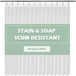 EHzNZIE 클리어 샤워 커튼 라이너 경량 PEVA 72x72 인치 방수 12 개의 방청 금속 그로밋으로 욕실 구멍이