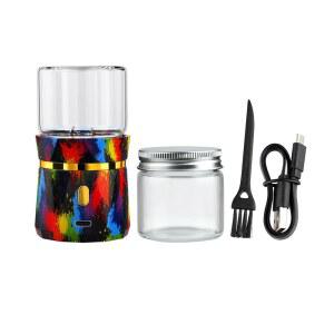 전기 그라인더, 소형 스파이스 그라인더 미니 사이즈 2인치 x 3.5인치, 1.7온스/50ml 유리병 충전식 자동 2개 포함