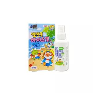 뽀로로 아이스겔밴드 보습형 18매입 + 스킨세이프 모기기피제 100ml 세트