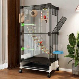 앵무새 새장 사육장 대형 날립장 이동식 사육장 2단 새집 횃다 울타리