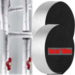 부동액 파이프 단열 테이프 롤 알루미늄 호일 고무 폼 자가 접착식 외부 겨울용 수도관 동결 방지