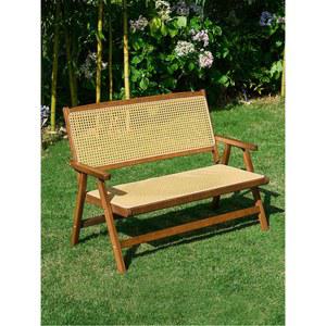 2인용 접이식 라탄 야외의자 베란다 캠핑용 등받이 휴대 의자 겸용